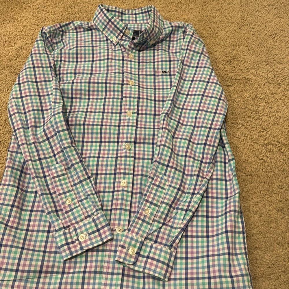 Vineyard Vines small plaid Size M (12/14) Whale Shirt